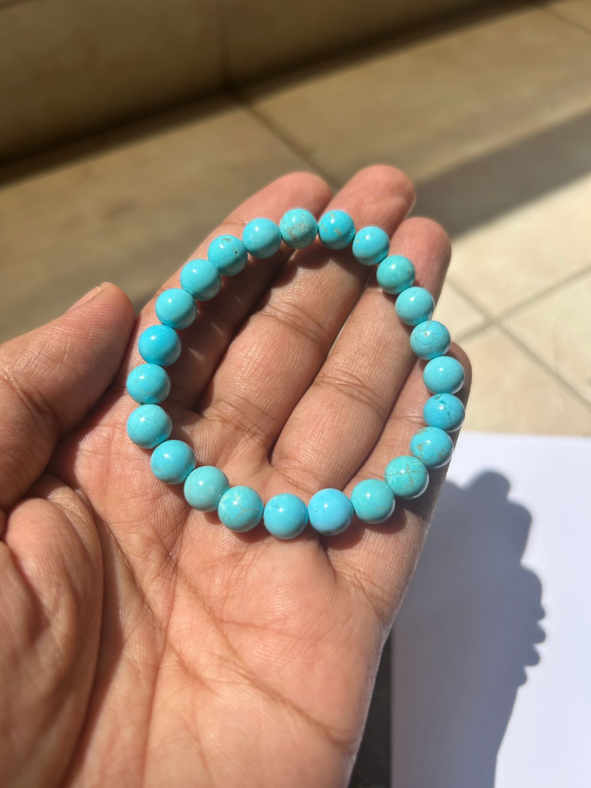 Turquoise Natural Bracelet – Handmade Crystal Jewelry – QodeShop UAE