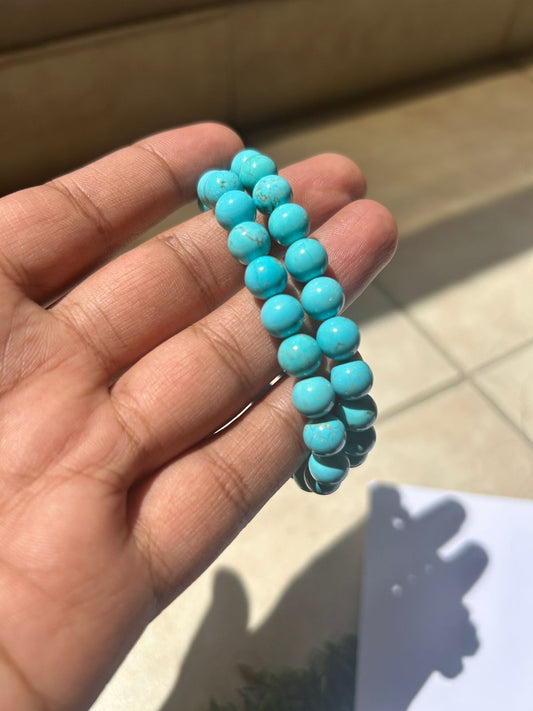Turquoise Natural Bracelet – Handmade Crystal Jewelry – QodeShop UAE