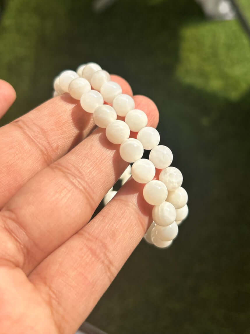 White Moonstone Bracelet  qodeshop.com